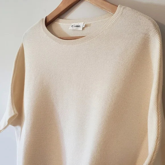 The Reset R Label Essential Pullover Sweater 100% Wool - Ivory Size S/M - Picture 10 of 16